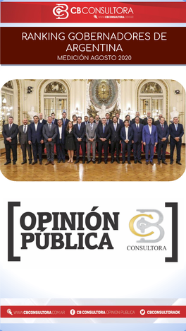 Ranking Gobernadores De Argentina Medición Agosto 2020 Cb Consultora Opinión Pública