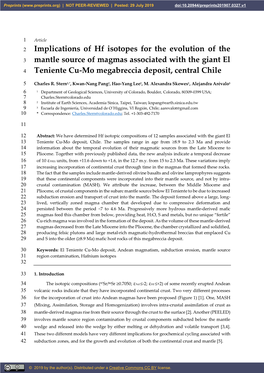 Implications of Hf Isotopes for the Evolution of the Mantle Source Of