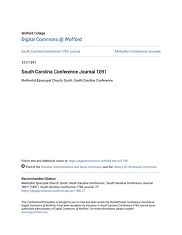 South Carolina Conference Journal 1891