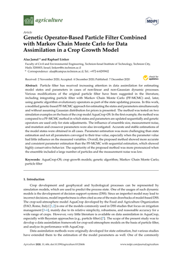 Genetic Operator-Based Particle Filter Combined with Markov Chain Monte Carlo for Data Assimilation in a Crop Growth Model