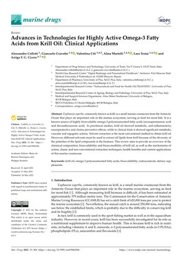 Advances in Technologies for Highly Active Omega-3 Fatty Acids from Krill Oil: Clinical Applications