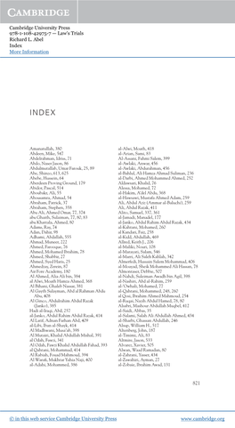 Law's Trials Richard L. Abel Index More Information