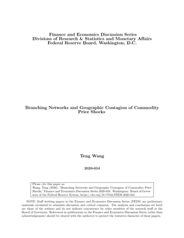 Finance and Economics Discussion Series Divisions of Research & Statistics and Monetary Aﬀairs Federal Reserve Board, Washington, D.C