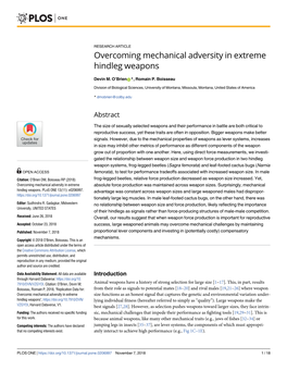 Overcoming Mechanical Adversity in Extreme Hindleg Weapons