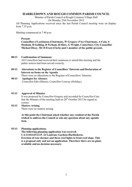 Harbledown and Rough Common Parish Council