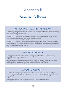 Appendix B Selected Fallacies