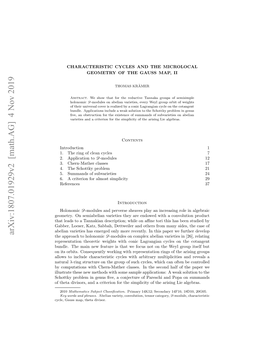 Characteristic Cycles and the Microlocal Geometry of the Gauss Map I, Arxiv:1604.02389