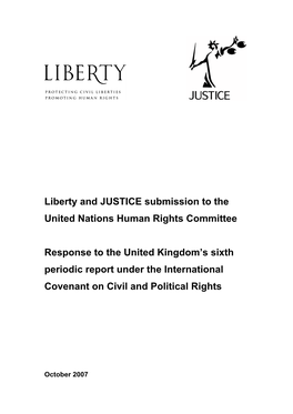 Liberty and JUSTICE Submission to the United Nations Human Rights Committee