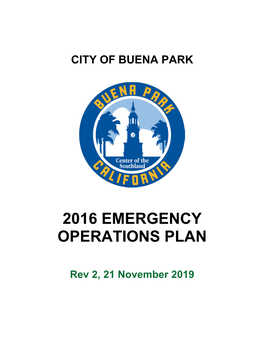 2016 Emergency Operations Plan