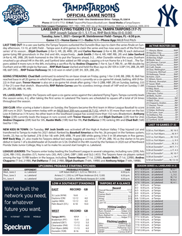 OFFICIAL GAME NOTES George M