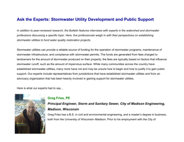 Stormwater Utility Development and Public Support