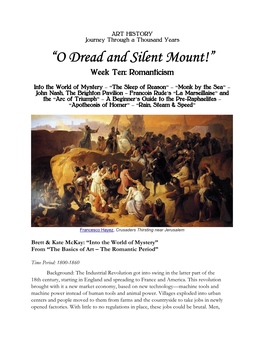 “O Dread and Silent Mount!” Week Ten: Romanticism