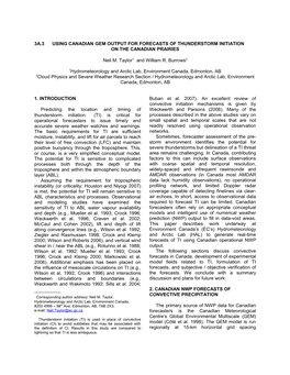 3A.3 Using Canadian Gem Output for Forecasts of Thunderstorm Initiation on the Canadian Prairies