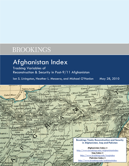 Afghanistan Index Tracking Variables of Reconstruction & Security in Post-9/11 Afghanistan