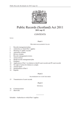 Public Records (Scotland) Act 2011 (Asp 12)