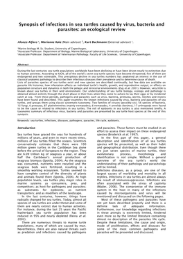 Synopsis of Infections in Sea Turtles Caused by Virus, Bacteria and Parasites: an Ecological Review