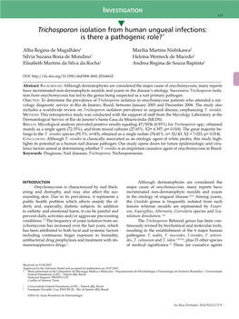 Trichosporon Isolation from Human Ungueal Infections: Is There a Pathogenic Role?*