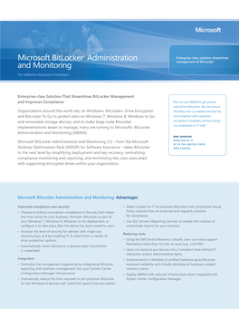 Microsoft Bitlocker® Administration and Monitoring