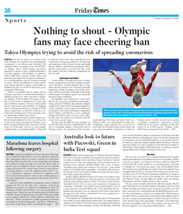 Nothing to Shout - Olympic Fans May Face Cheering Ban Tokyo Olympics Trying to Avoid the Risk of Spreading Coronavirus