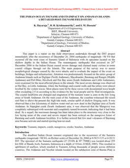 The Indian Ocean Tsunami and Its Impact on Andaman Islands: a Detailed Post-Tsunami Field Study