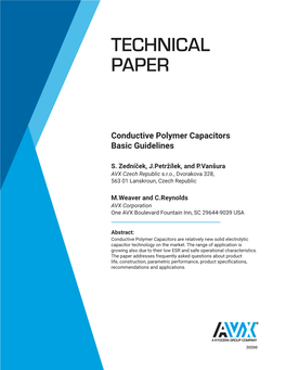 Conductive Polymer Capacitors Guidelines