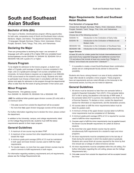 South and Southeast Asian Studies 1