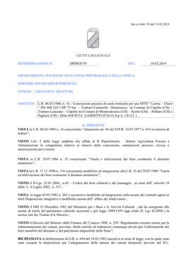 Giunta Regionale Determinazione N. Dpd028/70