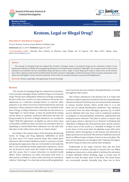 Kratom, Legal Or Illegal Drug?