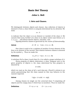 Basic Set Theory