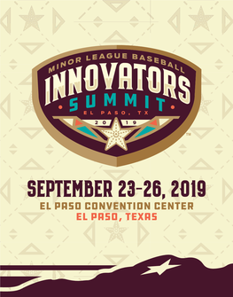 September 23 26, 2019 El Paso Convention Center El Paso, Texas