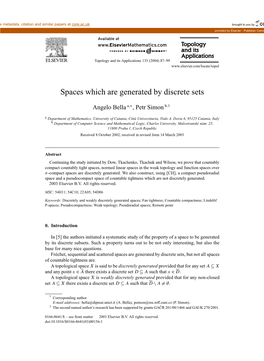 Spaces Which Are Generated by Discrete Sets