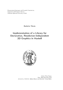 Implementation of a Library for Declarative, Resolution-Independent 2D Graphics in Haskell