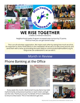 WE RISE TOGETHER 2 Weeks to Mid-Term Elections