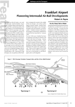 Frankfurt Airport Pioneering Intermodal Air-Rail Developments Robert A