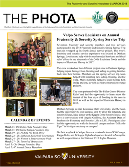 Valpo Serves Louisiana on Annual Fraternity & Sorority Spring Service Trip