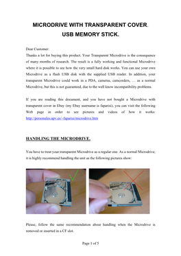 Microdrive with Transparent Cover. Usb Memory Stick