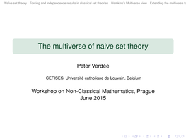 The Multiverse of Naive Set Theory