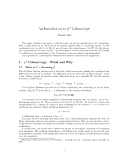 An Introduction to L2 Cohomology