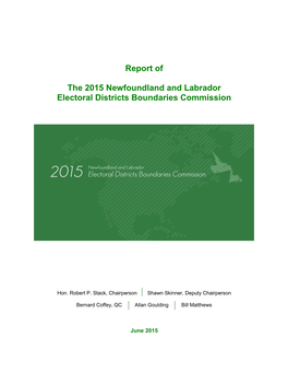 Report of the 2015 Newfoundland and Labrador Electoral Districts Boundaries Commission