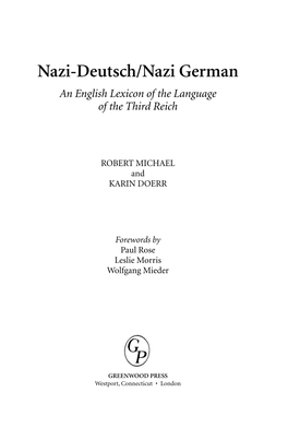 Nazi-Deutsch/Nazi-German