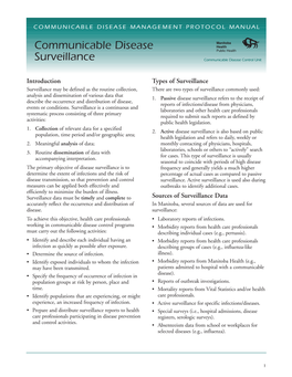 Communicable Disease Surveillance