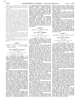 CONGRESSIONAL RECORD— Extensions of Remarks E882 HON