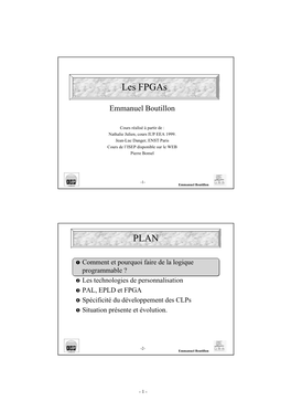 Les Fpgas PLAN