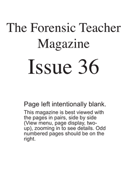 The Forensic Teacher Magazine Issue 36