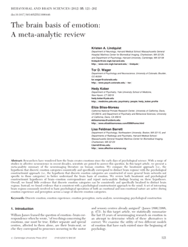 The Brain Basis of Emotion: a Meta-Analytic Review