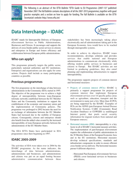 Data Interchange – IDABC
