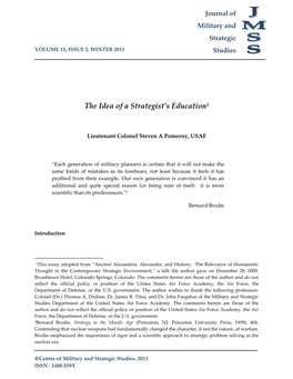 The Idea of a Strategist's Education1