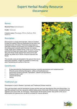 Expert Herbal Reality Resource Elecampane