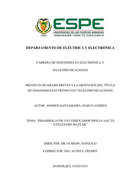 Departamento De Eléctrica Y Electrónica