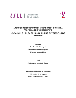 ¿Se Cumple La Ley En Las Islas Más Envejecidas De Canarias?